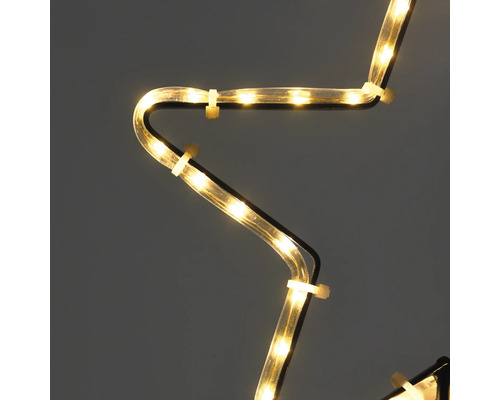 Detailaufnahme einer Lichterkette in Sternform zur Dekoration