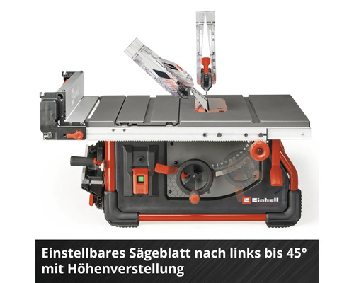 Einhell Tischkreissäge mit einstellbarem Sägeblatt und Höhenverstellung