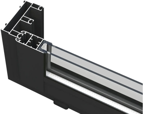 Detailansicht eines Aluminiumfensterprofils