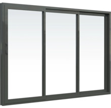 Dreiteiliges Schiebefenster mit Rahmen