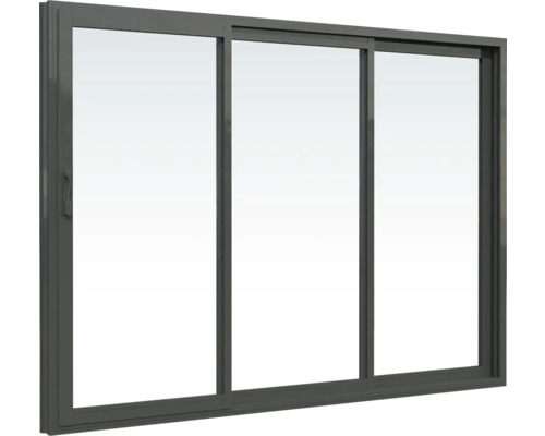 Schiebefenster mit drei Glaspaneelen