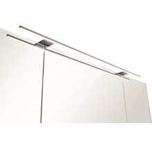 Badmöbel-Set NOBILIA Modern BxHxT 80 x 169,1 x 49 cm Frontfarbe eiche hell Badmöbelset 2-teilig mit Aufsatz-Waschbecken , Spiegelschrank mit LED-Beleuchtung Griff chrom matt 663