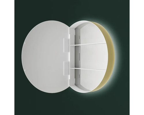 Offener runder Spiegelschrank mit Fächern