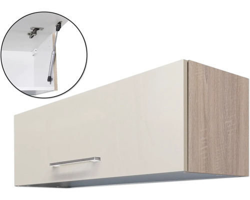 Hängeschrank mit Tür, Griff und Gasdruckfeder