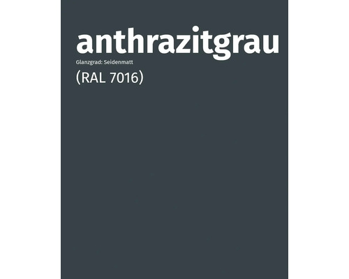 Anthrazitgraue Farbe mit seidenmattem Glanzgrad, RAL 7016