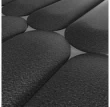 Wandkissen Bouclé dunkelgrau oval Textil-Optik 30 x 90 cm