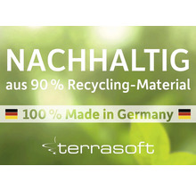 Nachhaltig aus 90 Prozent Recycling-Material, 100 Prozent Made in Germany