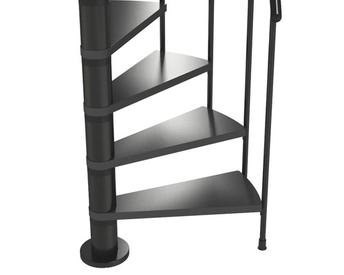 Detailaufnahme einer Wendeltreppe.