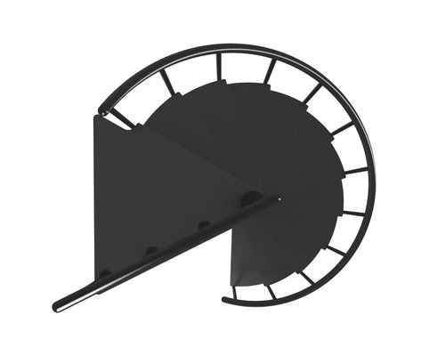 Draufsicht einer Wendeltreppe aus Metall