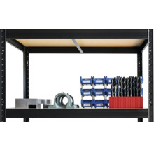 Schwerlast Eckregal Steckregal FUTUR schwarz matt 180x90x45cm 5 Holzböden Tragkraft 875 kg