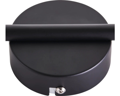 Detailansicht einer schwarzen Handtuchstange zur Wandmontage