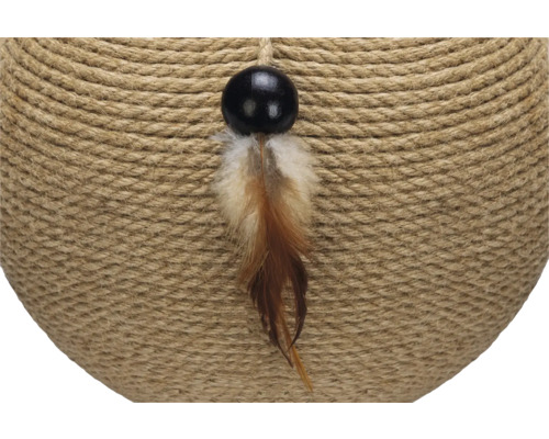 Kratzbaumdetail mit Sisal, Feder und Kugel