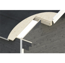 Detailansicht einer Dachkonstruktion aus Holz