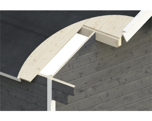 Detailansicht einer Dachkonstruktion aus Holz