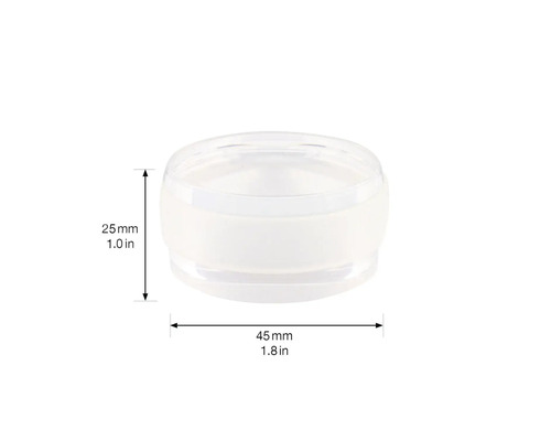 Möbelfuß aus Kunststoff mit den Maßen 45 mal 25 Millimeter