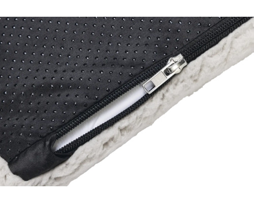 Detailansicht eines Hundebetts mit Reißverschluss