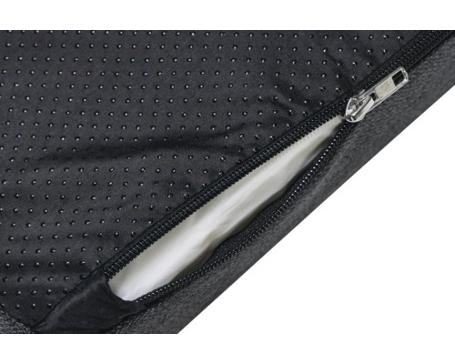 Detailansicht eines Hundebetts mit Reißverschluss und Anti-Rutsch-Beschichtung