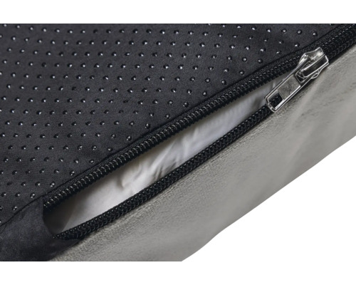 Detailaufnahme eines Hundebetts mit Reißverschluss