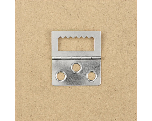 Aufhänger für Bilderrahmen zur Befestigung an einer Holzplatte