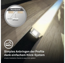 LED Profil mit einfachem Klick-System zur Wandmontage