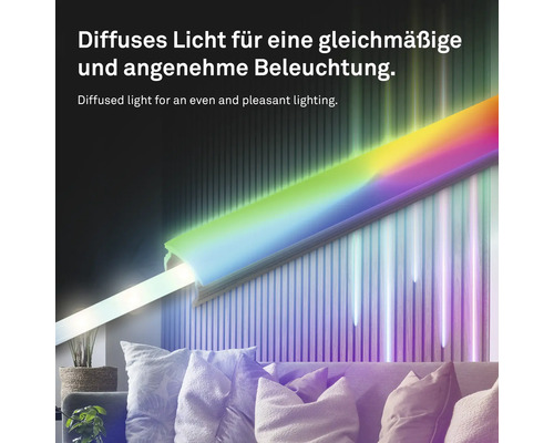 LED-Leiste mit indirekter Beleuchtung im Wohnzimmer