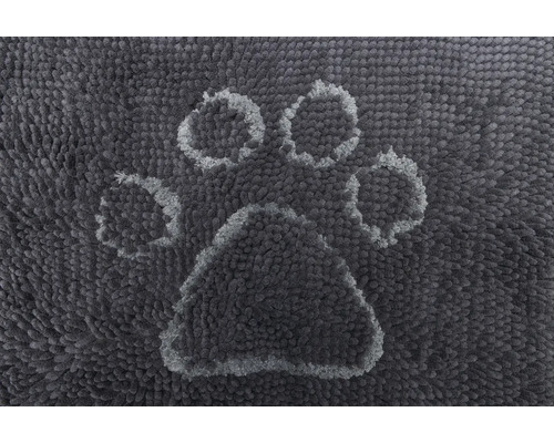 Graue Badematte mit Pfotenabdruck