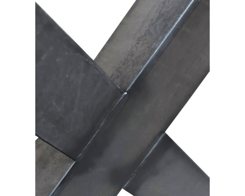 Detailansicht einer Tischbeinhalterung aus Metall