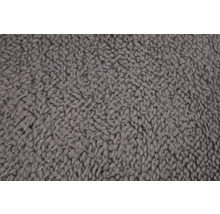 Nahaufnahme eines grauen Teddyfleece-Textils.