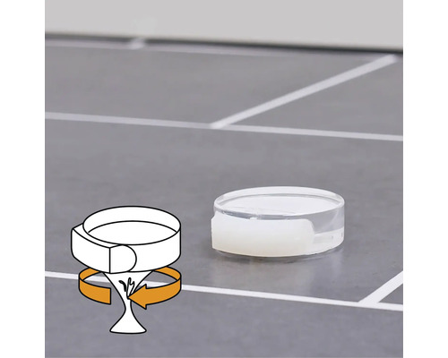 Runder, transparenter Möbelgleiter