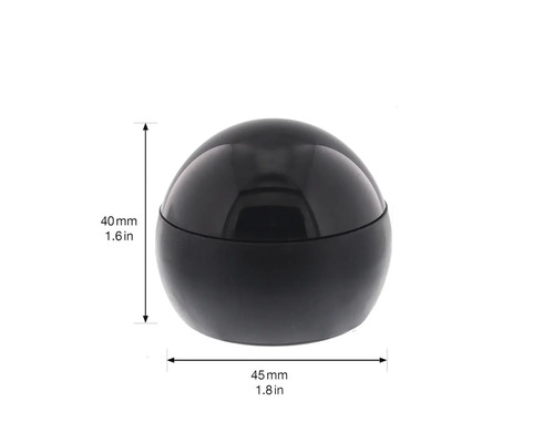 Schwarzer Kugelförmiger Möbelknopf mit den Maßen 40 mm Höhe und 45 mm Breite