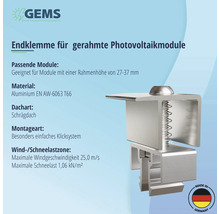 Endklemme für gerahmte PV-Module mit Rahmenhöhe 27-37 mm Aluminium natur-thumb-4