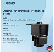 Endklemme für gerahmte PV-Module mit Rahmenhöhe 27-37 mm Aluminium schwarz eloxiert-thumb-4