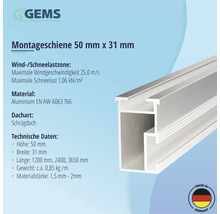 Montageschiene für PV-Module Aluminium natur 50x31 mm Länge 1200 mm-thumb-5