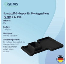 Endkappe für Montageschiene von PV-Modulen 70x37 mm Kunststoff schwarz-thumb-3
