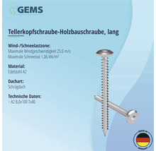 Befestigungsschraube Tellerkopf 8x100 mm TX Edelstahl A2-thumb-2