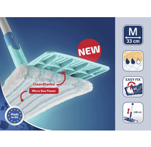 Wischmop mit CleanBlades und Micro Duo Power, Größe Medium, 33 cm breit, einfache Befestigung, hergestellt in der EU