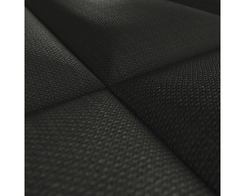 Nahaufnahme eines schwarzen Möbelbezuges mit Steppmuster