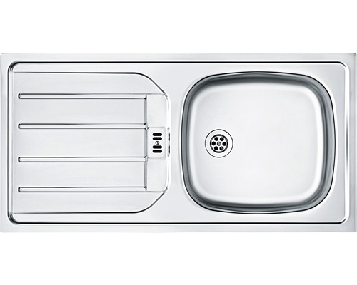 Spüle aus Edelstahl mit Abtropffläche