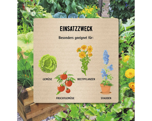 Informationen zur Verwendung mit Gemüsesorten, Beetpflanzen, Fruchtgemüse und Stauden