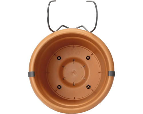 Ansicht von unten eines Pflanzgefäßes mit Halterung