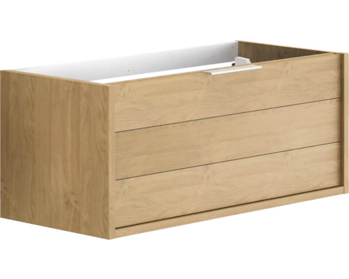 Waschtischunterschrank aus Holz mit drei Schubladen