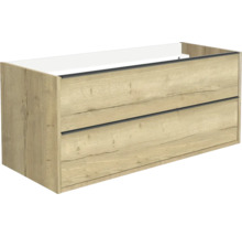 Waschtischunterschrank mit zwei Schubladen und Holzdekor