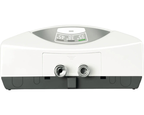 Elektronisches Durchlaufhitzer-Gerät mit Temperaturanzeige und Anschlüssen