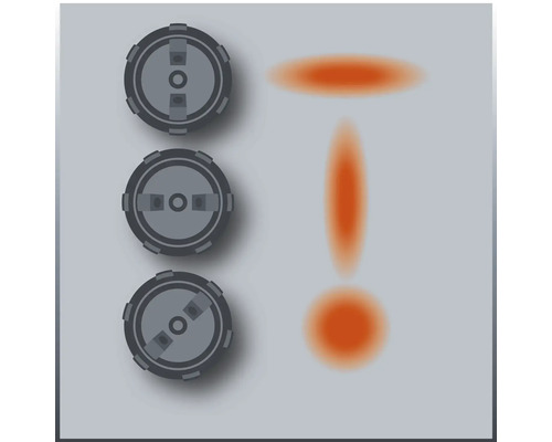 Drei Sprühdüsen mit verschiedenen Sprühbildern