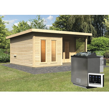 Holzsauna mit Saunaofen für den Garten
