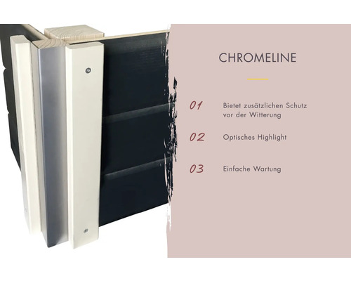 Chromeline Fassadenverkleidung für zusätzlichen Wetterschutz, optische Highlights und einfache Wartung