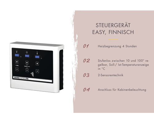 Saunasteuergerät mit digitaler Anzeige und Bedienelementen