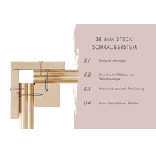Saunahaus Karibu Hybrid 2 inkl. 9 kW Bio Ofen u.ext. Steuerung mit Fenster und Ganzglastür aus Klarglas Metallumrahmung anthrazit