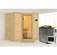 Sauna mit Saunaofen und Steuerung für den Innenbereich
