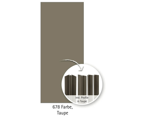 Dekorplatte in Taupe mit Profilen